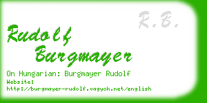rudolf burgmayer business card